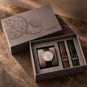 Boîte rigide personnalisée SunGene Horology Archive pour montre de luxe et ensemble de bracelets - Product Image 1