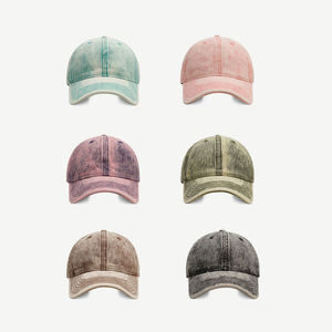 หมวกเบสบอลผ้าฝ้ายสีพื้นสไตล์วินเทจ ป้องกันแสงแดด แบบ Snapback ทรง Dad Hat - Product Image 5