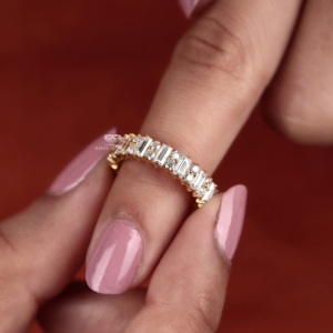 Anillo de Eternidad de Oro de 14K con Diamantes Cultivados en Laboratorio, Certificado EGL, Anillo de Boda Alternado, Joyería Personalizada al por Mayor - Product Image 4