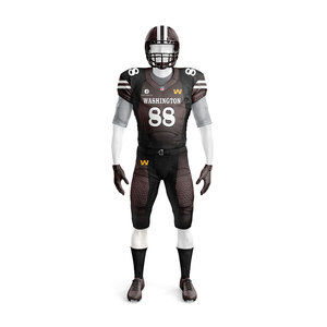 Fabricante Profesional de Uniformes de Fútbol Americano – Jersey y Pantalones Personalizados en Marrón y Negro con Sublimación Completa para Equipos - Product Image 2