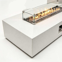 Table de foyer au gaz autoportante en acier inoxydable pour intérieur 1000-1400mm, cheminée sans fumée GPL avec télécommande et coupure automatique en cas de surchauffe, design dissimulé