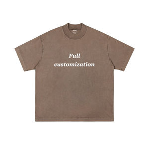 T-shirts décontractés professionnels en coton 100% vierge 250 g/m² avec effet délavé à l'acide, vente en gros, impression de logo personnalisé, qualité supérieure pour hommes - Product Image 6