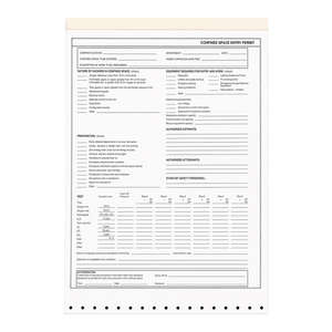 Permitido de entrada a espacios confinados Brady de 2 capas sin carbón para documentación de seguridad industrial - Product Image 3