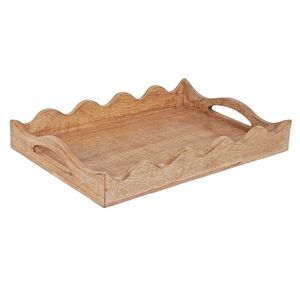 Superior Quality Eco Friendly Extra <b>Large</b> Decorative Wooden <b>Serving</b> <b>Tray</b> Metal Handles Dishwasher Microwave Safe Household Use - Product Image 4