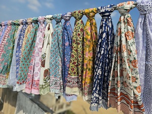 Wholesale Hand Block Sustainable Handmade <b>Sarong</b> Sanganeri Block Print 100% Cotton Pareo Exporter Women Cotton Sanganeri Pareo - Product Image 6