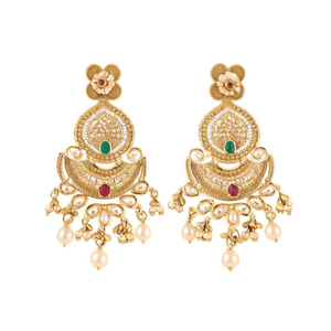 Pendientes Colgantes de Diseño Jewelemarket con Detalles de Piedra Pota y Perla 10575426PGR - Product Image 2
