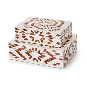 Boîte de luxe en os incrusté, artisanat traditionnel, pour bijoux, bibelots, cadeaux et effets personnels - Product Image 3