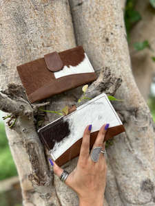 Portefeuille en cuir de vachette véritable pochette pour téléphone élégant multi-usages portefeuilles occidentaux pour femmes pochette de créateur unique - Product Image 5