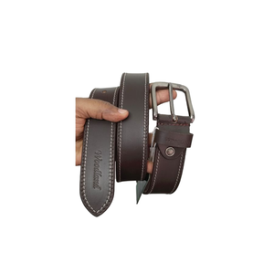 Cinturón de cuero marrón de oficina para hombre de alto estándar Hebilla de acero inoxidable Longitud personalizada Fabricante de alta calidad avanzada de confianza - Product Image 1