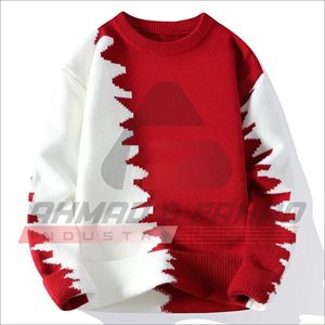 Men's Black White Geometric Knitted <b>Sweater</b> Casual Autumn Wear - Product Image 3