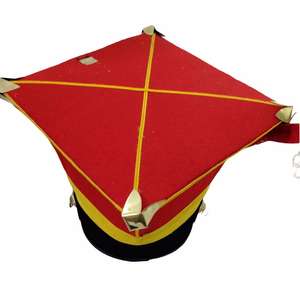 reproduction of a red and black Napoleonic era French office shako helmet featuring brass details and gold bullion cord <b>Hat</b> - Product Image 5