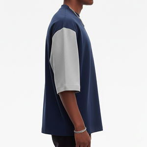 Nuevas camisetas de hombre estilo hip hop, a la moda, de gran tamaño, con hombros caídos, cuello redondo, manga corta, corte holgado, 100% algodón, tallas grandes, personalizadas. - Product Image 6