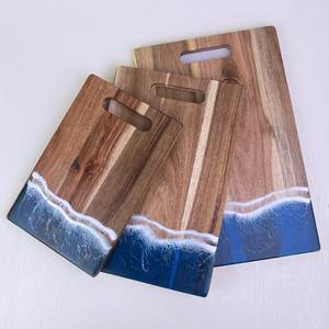 Tabla de Cortar de Madera de Acacia y Resina con Logotipo Personalizado al por Mayor para Uso en la Cocina del Hogar, Regalo, Tabla Grande para Cortar Alimentos, Queso y Pizza - Product Image 1