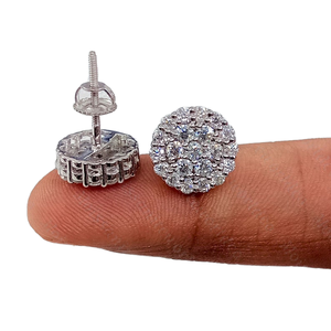 100% ที่มีประสบการณ์งานฝีมือ S925เงินสเตอร์ลิงประดับอัญมณีเพชรโมอิสซาไนต์ชุบทองต่างหูด้านหลังเป็นสกรู - Product Image 3