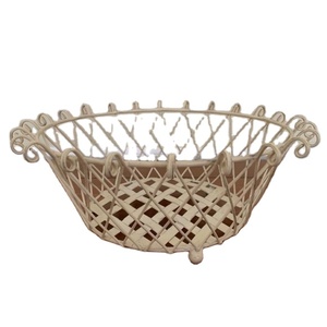 Cesta de frutas con acabado blanco, lo mejor para decoración de mesa, decoración del hogar y la cocina, cesta de almacenamiento de alimentos, diseño de cesta decorativa - Product Image 1