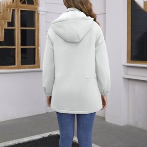 Chaqueta Softshell con Capucha y Cuello Alto para Mujer, Chaqueta Deportiva con Cierre Completo, Resistente al Viento, Chaqueta Deportiva de Invierno - Product Image 4