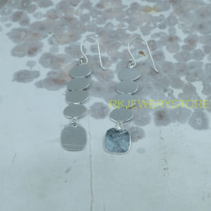 Pendientes colgantes de disco geométrico para mujer, de plata 925, pendientes colgantes de múltiples discos, pendientes llamativos, joyería de moda hecha a mano, regalo - Product Image 4