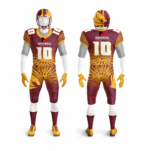 Ensemble de maillots et pantalons de football américain personnalisés, respirant, à séchage rapide, sublimé, vêtements d'équipe légers, rembourrés, uniforme d'entraînement et de match - Product Image 2