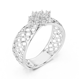 TRENDY LAB GROWN DIAMOND Women's Ring <b>Set</b> 18KT Solid White Gold Rhodium Plated Certified Engagement Wedding Party <b>Valentine</b> - Product Image 1