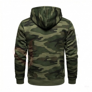 Ensemble de survêtement camouflage pour homme, à capuche, manches longues, fermeture à cordon, coupe décontractée, pour l'automne, 100 % polyester respirant - Product Image 2