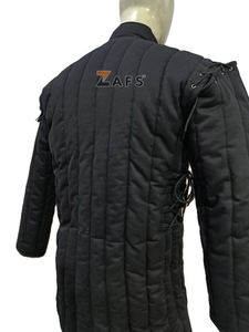 Gambeson rembourré médiéval à manches longues, manteau Aketon, veste longue en coton, costume d'armure de chevalier fait main, fermeture à boucle - Product Image 4