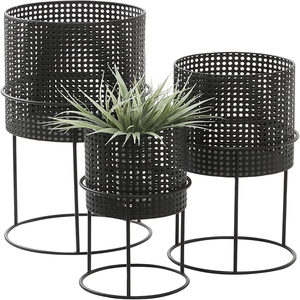 Cosmo Living by Cosmopolitan Metal Round Planter with Removable Stand, Set of 2 Panters - Product Image 2
