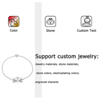 Magnifique bracelet de luxe pour femme en argent sterling 925, orné de zircons cubiques et d'un design charmant