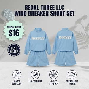 <b>Women</b> Printed <b>Windbreaker</b> Short Set Casual 100% Nylon Lightweight Waterproof Rain Shorts Set Oversize Baggy Shorts Set Ladies - Product Image 1