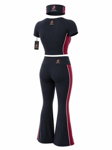 Women 3 piece sports set with top leggings and <b>headband</b> made for breathable comfort easy movement <b>yoga</b> gym and jogging - Product Image 2