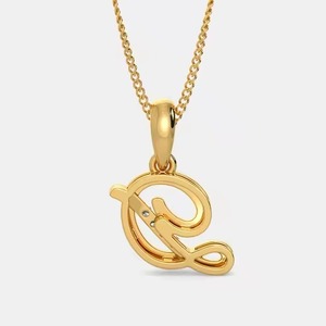 Gold Alphabet D Initial Pendant with Diamond Letter <b>Charm</b> Personalized Jewelry Gift for Women - Product Image 2