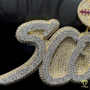 Pendentif personnalisé de haute qualité avec inscription, collier avec nom, diamant Moissanite, bijoux Hip Hop, plaqué or, pendentif de luxe brillant - Product Image 5