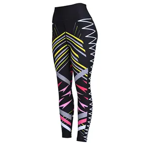 sublimation designs women workout athletic leggings shiny yoga leggings women workout fitness all sportswear leggings