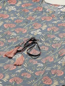 High Quality Designer Cotton Floral Printed <b>Kaftan</b> <b>Summer</b> Daily Wear Regular Fit Sweetheart Neck Washable Three Quarter Sleeves - Product Image 4