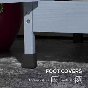 Comoda Stazione di Lavoro per Giardinaggio in Legno Grigio con Lavello e Rubinetto, Piano in Alluminio per Tavoli da Giardinaggio - Product Image 6