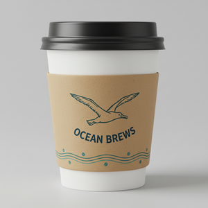 Manchon en papier kraft pour gobelet à café, fabriqué au Vietnam, impression personnalisée du logo, compatible micro-ondes, recyclable, pour café et restaurant - Product Image 1