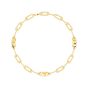 Élégant bracelet à maillons en or jaune 14 carats avec diamants de laboratoire en forme de poire sertis clos, 2,22 CTW - Product Image 3