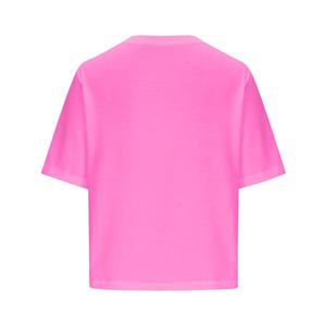 Plus Size Workout Crop Top Three Quarter Sleeve Crew Neck Print Knitted Polyester Spandex Casual Loose Fit T-Shirts For Women - Product Image 2