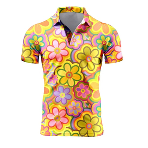 Unisex Short Sleeve Floral Print for Shirt Turn-<b>down</b> Collar Breathable Cotton Summer Casual Top Front Logo Hawaiian Style - Product Image 1