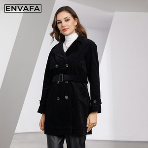 Cappotto Trench <span class=keywords><strong>in</strong></span> <span class=keywords><strong>Velluto</strong></span> <span class=keywords><strong>a</strong></span> <span class=keywords><strong>Coste</strong></span> Doppiopetto Lungo con Cintura, Collo Risvoltato, <span class=keywords><strong>Giacca</strong></span> Antivento Autunnale Primaverile, Soprabito da <span class=keywords><strong>Donna</strong></span> - Product Image 6