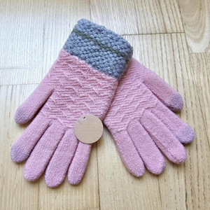 Mitaines d'hiver pour femmes, mitaines tricotées à doigts ouverts, mitaines à rayures, gants longs arc-en-ciel pour usage quotidien - Product Image 6
