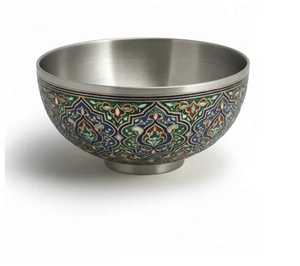 Ensemble de 3 bols en métal argenté à bords ondulés, plats à salade de fruits en aluminium texturé, centre de table moderne, bassin de service imbriqué - Product Image 4
