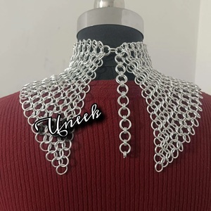ชุดเกราะคอเหล็กสแตนเลสแบบโซ่เคลือบเงิน รูปทรงแฟชั่นที่ไม่สม่ำเสมอ - Product Image 4