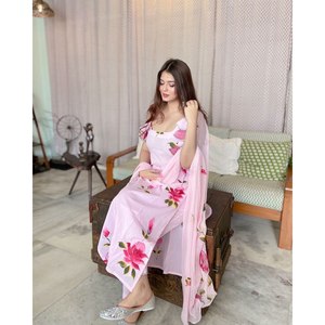 Conjunto de traje de fiesta para mujer de diseñador con parte superior inferior y Dupatta - Product Image 4