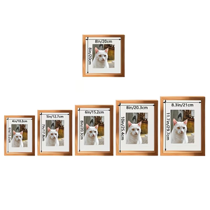 Handmade Eco-Friendly Wooden Photo <b>Frame</b> 50x50cm with Glass and Acrylic Front <b>Multiple</b> Colors Customizable Shape - Product Image 2