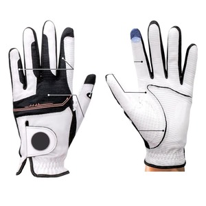 Support de compression pour les articulations du poignet, ajustement flexible et confortable, avec cuir synthétique de qualité supérieure, gants de golf blancs pour adultes, toutes saisons - Product Image 1