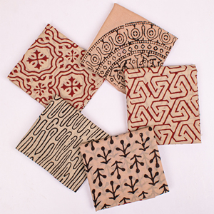 Colección de Verano: Juego de Pañuelos de Algodón Estampados Estilo Bagru Hechos a Mano, Pañuelos Vintage de Lujo, Los Mejores Accesorios para el Cabello - Product Image 3