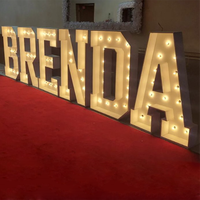 Lettres élégantes de chapiteau à Led de grande taille, luminaires lumineux géants, ampoule à Led, lettres d'amour pour décoration de mariage, de fête, vente en gros,