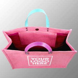 High Capacity Jute Picnic Tote <b>Bag</b> Custom Logo Eco Friendly Promotional Carry <b>Bag</b> - Product Image 4