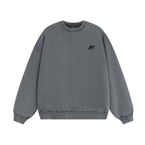 Sudaderas con capucha extragrandes de algodón pesado personalizadas al por mayor con efecto desgastado, forro polar de algodón pesado, bolsillo frontal y hombros caídos, OEM - Product Image 6