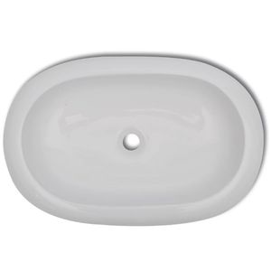 Lavabo bagno 24.8 lusso \ "X 16.5 \" bianco in ceramica di forma ovale - Product Image 3